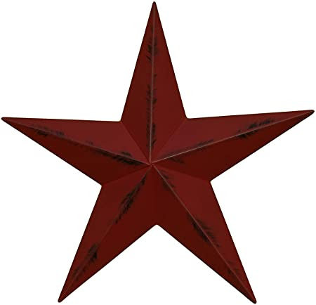 #EH10412 RUSTIC BARN STAR 10",16"24" DISTRESSED METAL WALL ART MULTI COLOR WESTERN HOME DECOR HANDMADE