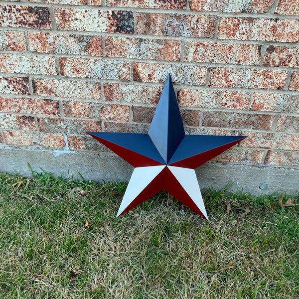 16",24",36" RED WHITE & BLUE METAL BARN STAR METAL WALL ART HANDMADE