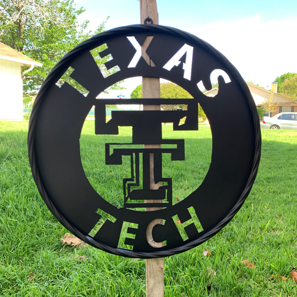 12",18",24",32",36" TEXAS TECH RUSTIC BLACK CUSTOM METAL VINTAGE CRAFT TEAM SIGN HANDMADE TO ORDER