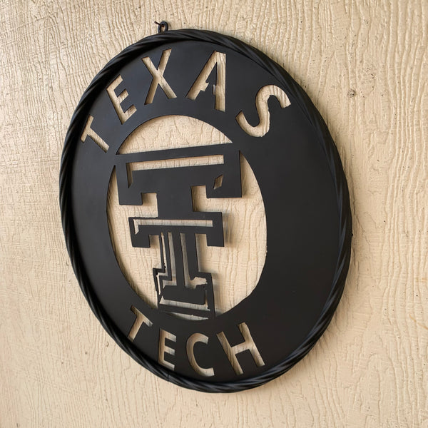 12",18",24",32",36" TEXAS TECH RUSTIC BLACK CUSTOM METAL VINTAGE CRAFT TEAM SIGN HANDMADE TO ORDER