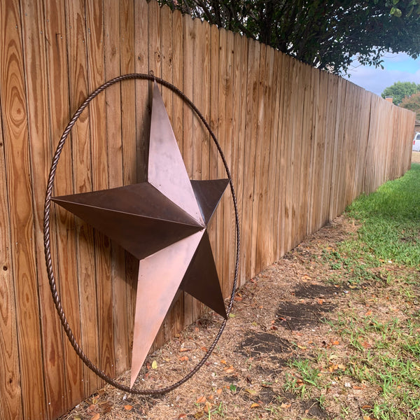 LONE STAR 60" BARN STAR METAL RUSTIC  BRONZE VINTAGE COPPER WALL ART WESTERN HOME DECOR HANDMADE NEW EH10524