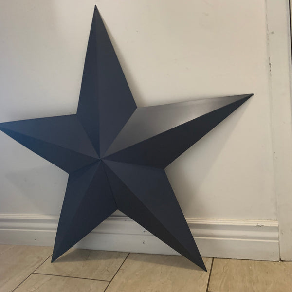 GUN METAL GREY STAR BARN STAR NO RING DAVID STAR 5 POINT WESTERN HOME DECOR HAND PAINTED