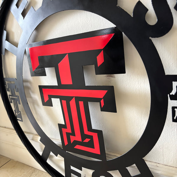TEXAS TECH CUSTOM METAL VINTAGE SIGN WESTERN HOME DECOR HANDMADE