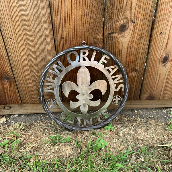 12", 18", 24 NEW ORLEANS SAINTS CUSTOM RAW METAL CRAFT SIGN WALL ART WESTERN HOME DECOR LASERCUT ART