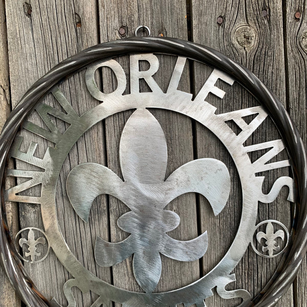 12", 18", 24 NEW ORLEANS SAINTS CUSTOM RAW METAL CRAFT SIGN WALL ART WESTERN HOME DECOR LASERCUT ART