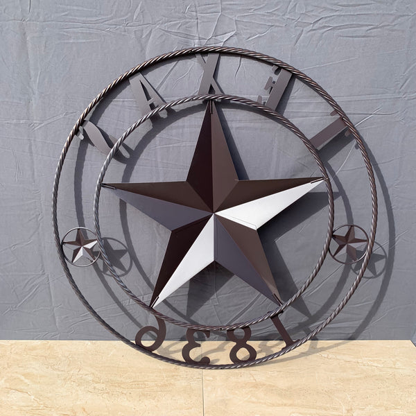 1836 TEXAS FLAG STAR RED WHITE BLUE TWISTED BRONZE RING WESTERN HOME DECOR HANDMADE NEW