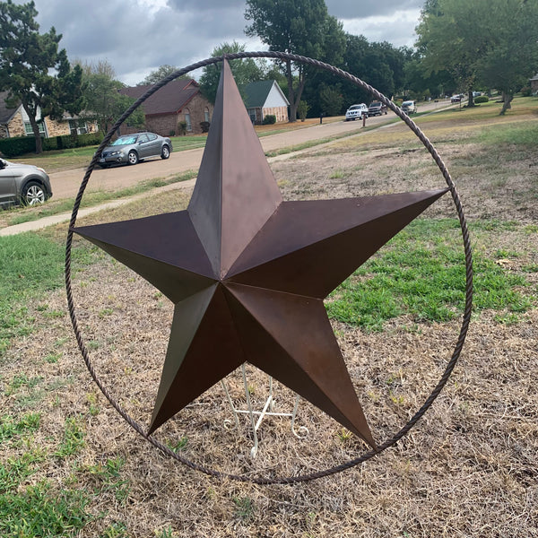 LONE STAR 60" BARN STAR METAL RUSTIC  BRONZE VINTAGE COPPER WALL ART WESTERN HOME DECOR HANDMADE NEW EH10524