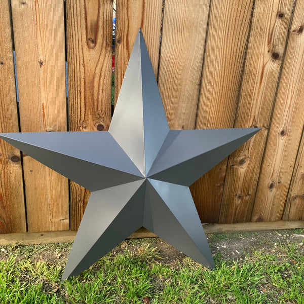 GUN METAL GREY STAR BARN STAR NO RING DAVID STAR 5 POINT WESTERN HOME DECOR HAND PAINTED