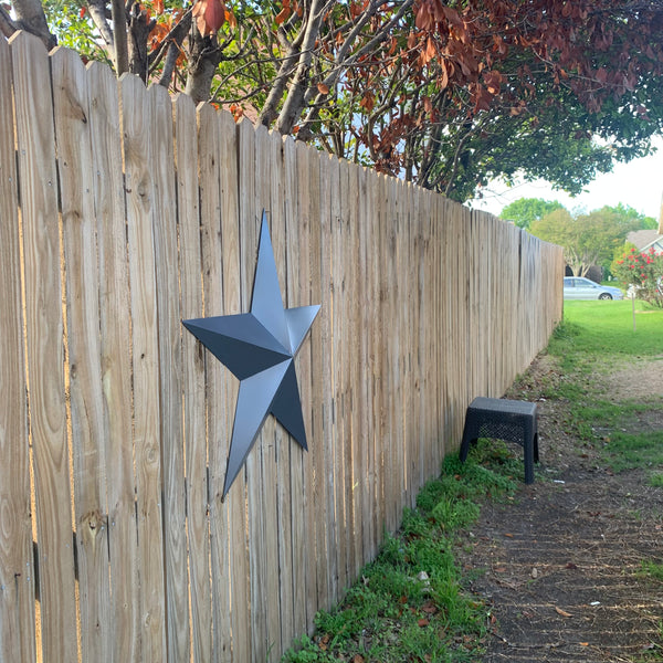 GUN METAL GREY STAR BARN STAR NO RING DAVID STAR 5 POINT WESTERN HOME DECOR HAND PAINTED
