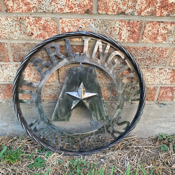 UTA ARLINGTON CUSTOM RAW METAL VINTAGE CRAFT TEAM SIGN WETSERN HOME DECOR HANDMADE