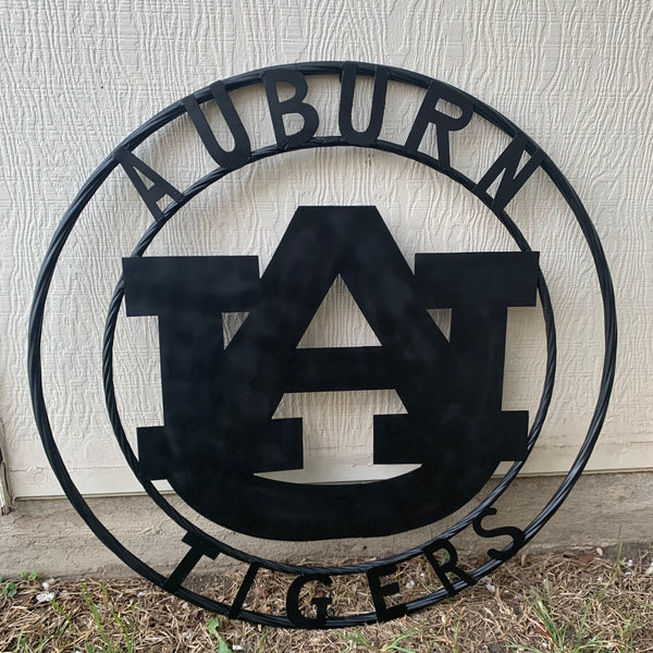 12", 18", 24", 32" AUBURN TIGERS BLACK METAL SIGN VINTAGE TEAM CUSTOM ART