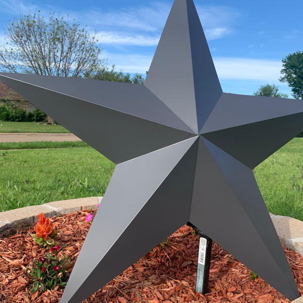 GUN METAL GREY STAR BARN STAR NO RING DAVID STAR 5 POINT WESTERN HOME DECOR HAND PAINTED