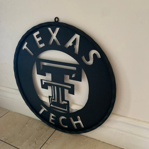 12",18",24",32",36" TEXAS TECH RUSTIC BLACK CUSTOM METAL VINTAGE CRAFT TEAM SIGN HANDMADE TO ORDER