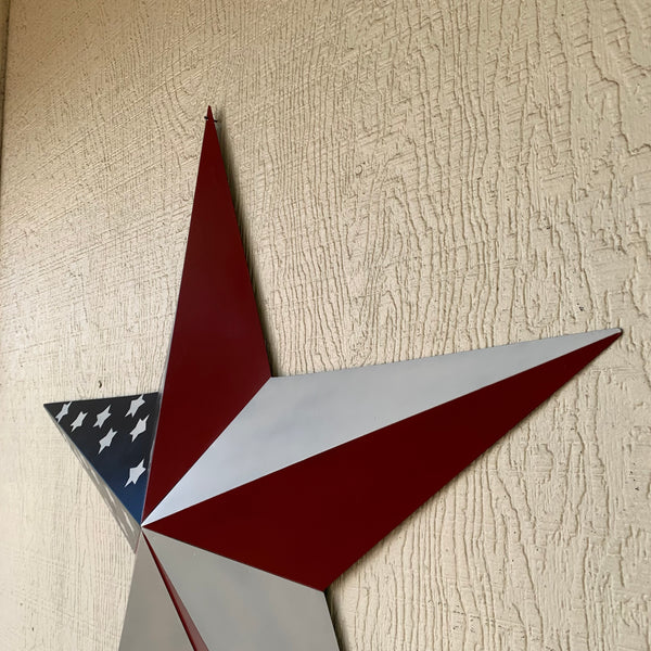 USA FLAG STAR STYLE# 5 RED WHITE & BLUE AMERICANA METAL BARN STAR WALL ART HANDMADE TO ORDER NEW