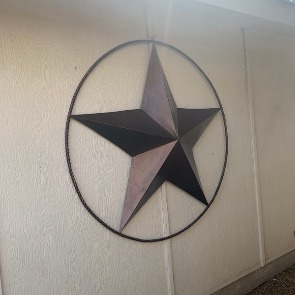 LONE STAR 60" BARN STAR METAL RUSTIC  BRONZE VINTAGE COPPER WALL ART WESTERN HOME DECOR HANDMADE NEW EH10524