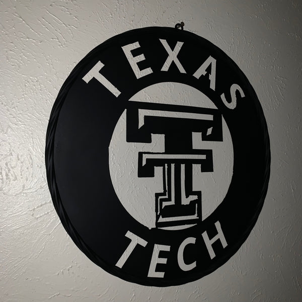 12",18",24",32",36" TEXAS TECH RUSTIC BLACK CUSTOM METAL VINTAGE CRAFT TEAM SIGN HANDMADE TO ORDER