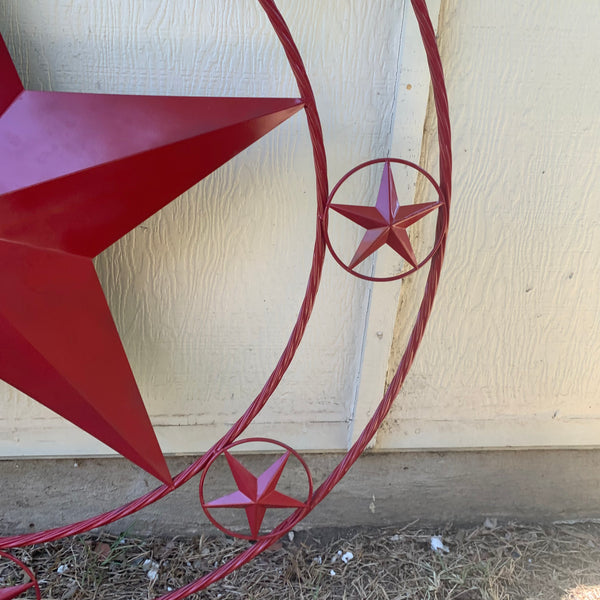 KENT STYLE YOUR CUSTOM STAR METAL NAME RUSTIC BURGUNDY RED CUSTOM 3d STAR METAL NAME BARN STAR TWISTED ROPE RING DESIGN METAL WALL ART HOME DECOR ANY SIZE