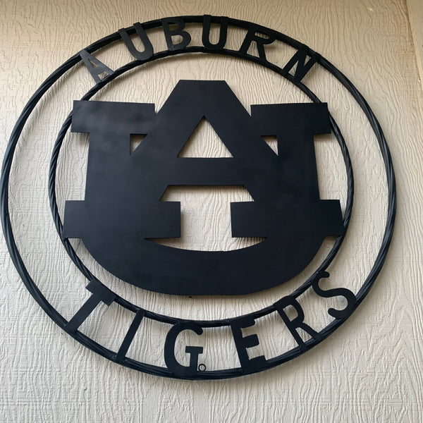 12", 18", 24", 32" AUBURN TIGERS BLACK METAL SIGN VINTAGE TEAM CUSTOM ART