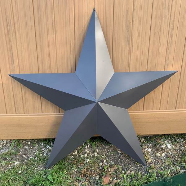 GUN METAL GREY STAR BARN STAR NO RING DAVID STAR 5 POINT WESTERN HOME DECOR HAND PAINTED