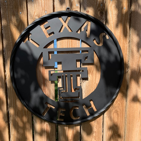 12",18",24",32",36" TEXAS TECH RUSTIC BLACK CUSTOM METAL VINTAGE CRAFT TEAM SIGN HANDMADE TO ORDER