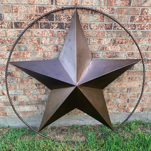 LONE STAR 60" BARN STAR METAL RUSTIC  BRONZE VINTAGE COPPER WALL ART WESTERN HOME DECOR HANDMADE NEW EH10524
