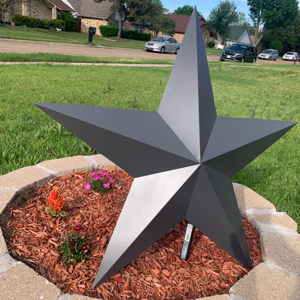 GUN METAL GREY STAR BARN STAR NO RING DAVID STAR 5 POINT WESTERN HOME DECOR HAND PAINTED