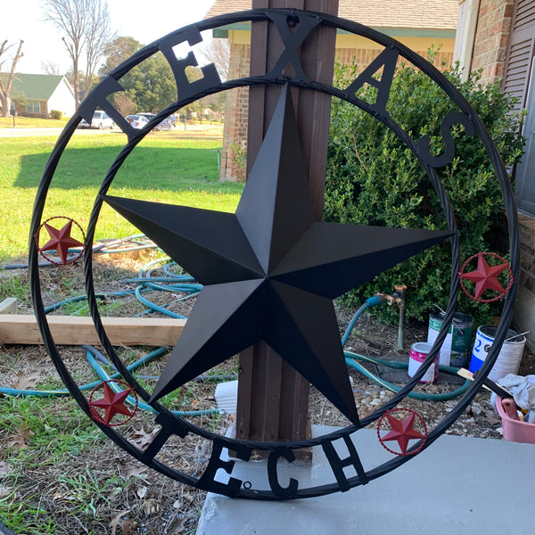 TEXAS TECH BARN STAR METAL LONESTAR CUSTOM VINTAGE METAL TEAM CRAFT ART WESTERN HOME DECOR SIZE:24",32",36",40",50"