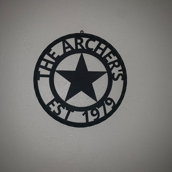 ARCHER STYLE YOUR CUSTOM NAME LASERCUT METAL SIGN WESTERN HOME DECOR HANDMADE ART