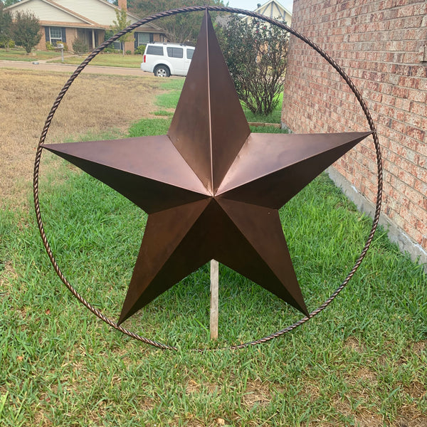 LONE STAR 60" BARN STAR METAL RUSTIC  BRONZE VINTAGE COPPER WALL ART WESTERN HOME DECOR HANDMADE NEW EH10524