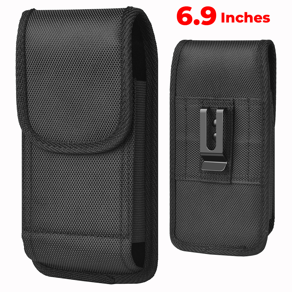 DE201 7 CUBE XL MEGA EXTRA LARGE PHONE POUCH BELT LOOP HOLSTER BLACK CELL PHONE CASE UNIVERSAL OVERSIZE