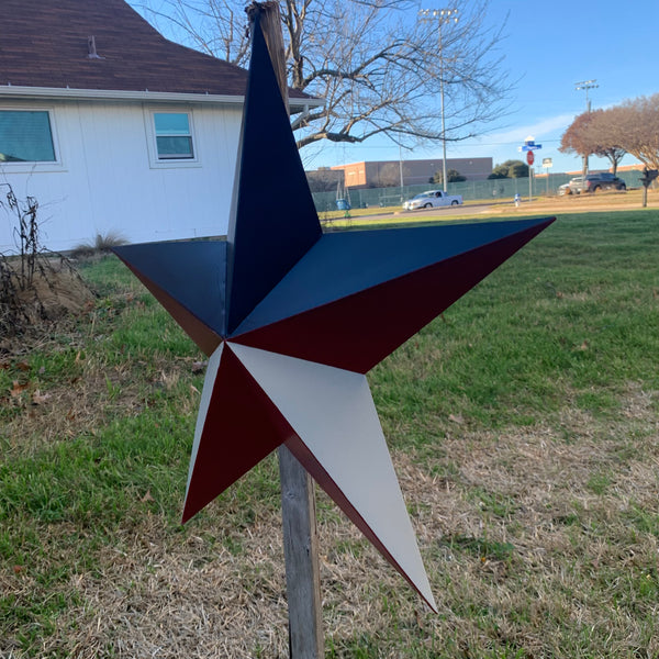 16",24",36" RED WHITE & BLUE METAL BARN STAR METAL WALL ART HANDMADE