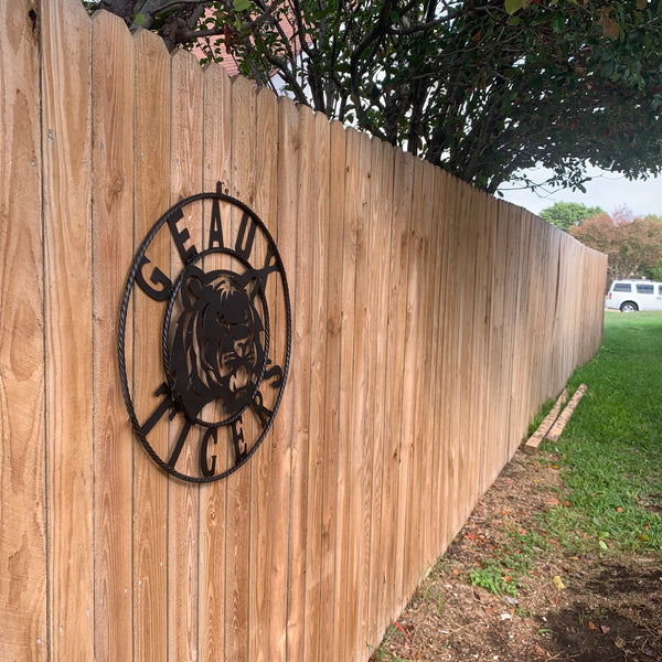 GEAUX TIGERS BLACK CUSTOM METAL VINTAGE CRAFT SIGN TEAM HANDMADE