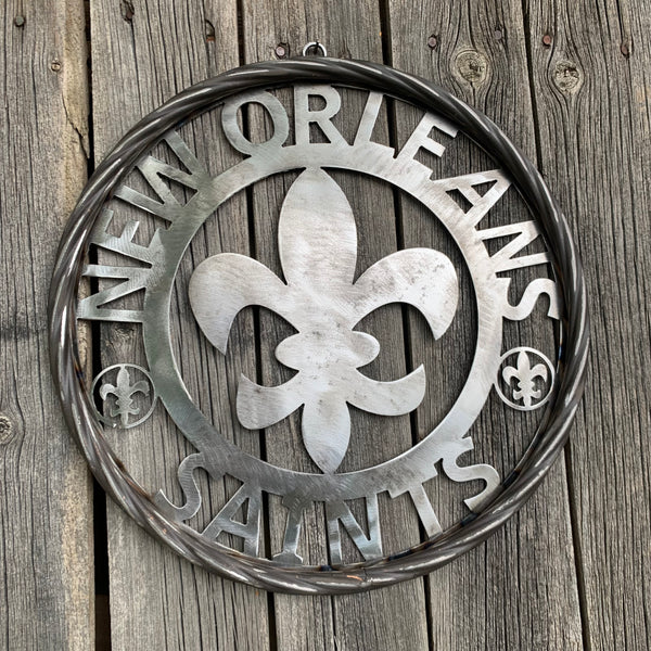 12", 18", 24 NEW ORLEANS SAINTS CUSTOM RAW METAL CRAFT SIGN WALL ART WESTERN HOME DECOR LASERCUT ART