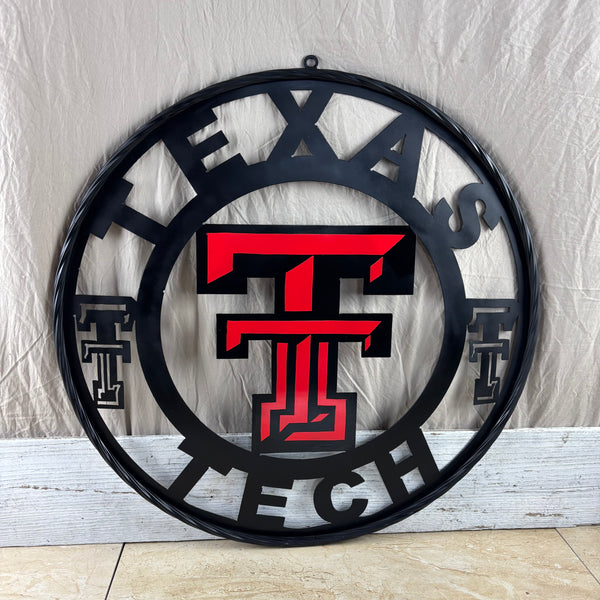 TEXAS TECH CUSTOM METAL VINTAGE SIGN WESTERN HOME DECOR HANDMADE