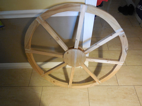 40",60" WAGON WHEEL NATURAL STAIN BARN WOOD WESTERN HOME DECOR RUSTIC HANDMADE NEW