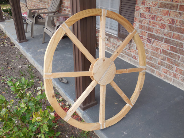 40",60" WAGON WHEEL NATURAL STAIN BARN WOOD WESTERN HOME DECOR RUSTIC HANDMADE NEW