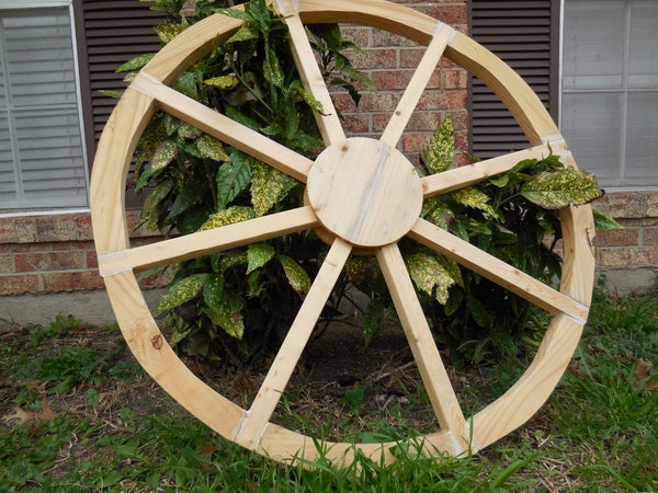 40",60" WAGON WHEEL NATURAL STAIN BARN WOOD WESTERN HOME DECOR RUSTIC HANDMADE NEW