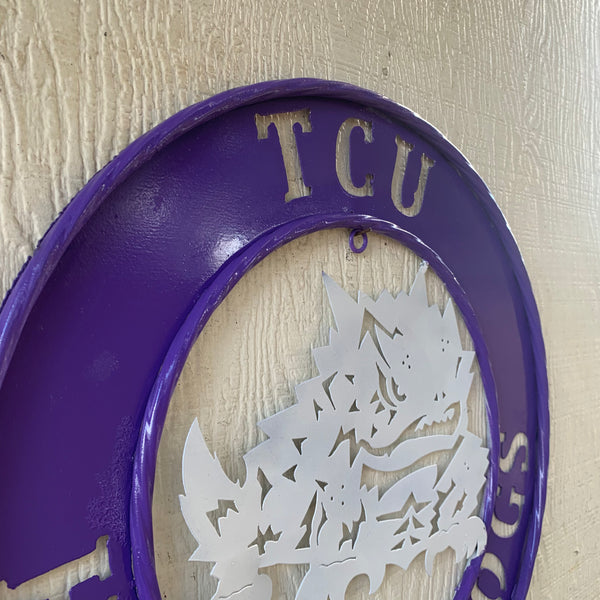 18",24",32" TCU HORNED FROGS CUSTOM METAL VINTAGE CRAFT TEAM SIGN WESTERN HOME DECOR HANDMADE