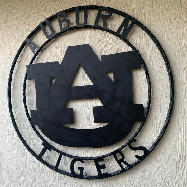 12", 18", 24", 32" AUBURN TIGERS BLACK METAL SIGN VINTAGE TEAM CUSTOM ART