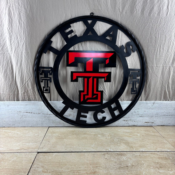 TEXAS TECH CUSTOM METAL VINTAGE SIGN WESTERN HOME DECOR HANDMADE
