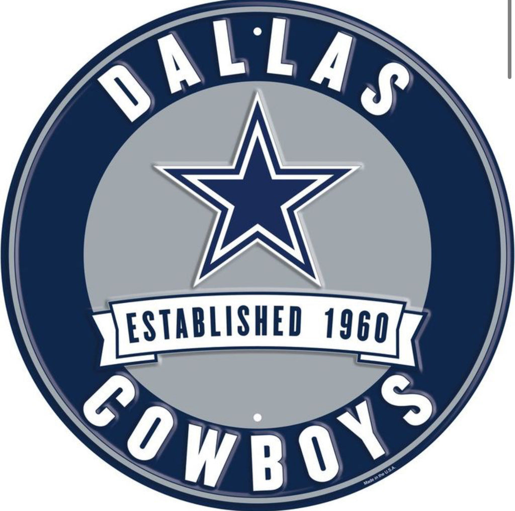 12" DALLAS COWBOYS SPORTS EMBOSSED ALUMINIUM TIN METAL SIGN WESTERN HOME DECOR NEW ITEM# SRNFL03