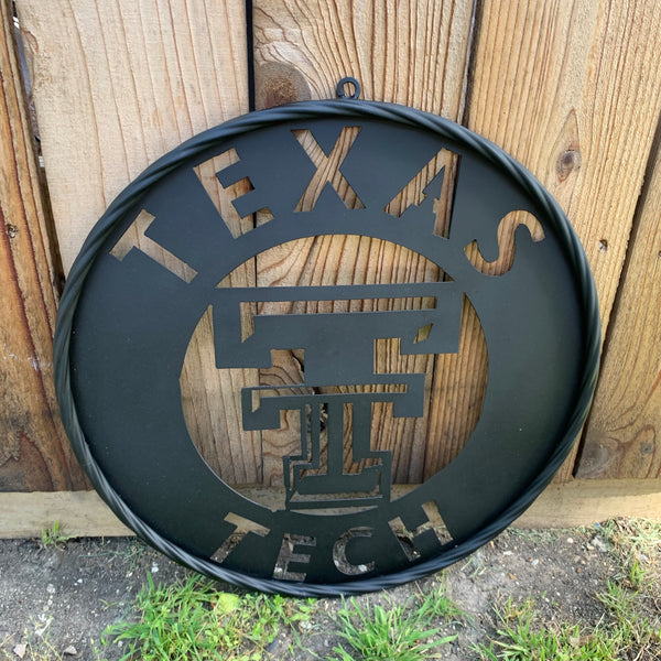 12",18",24",32",36" TEXAS TECH RUSTIC BLACK CUSTOM METAL VINTAGE CRAFT TEAM SIGN HANDMADE TO ORDER
