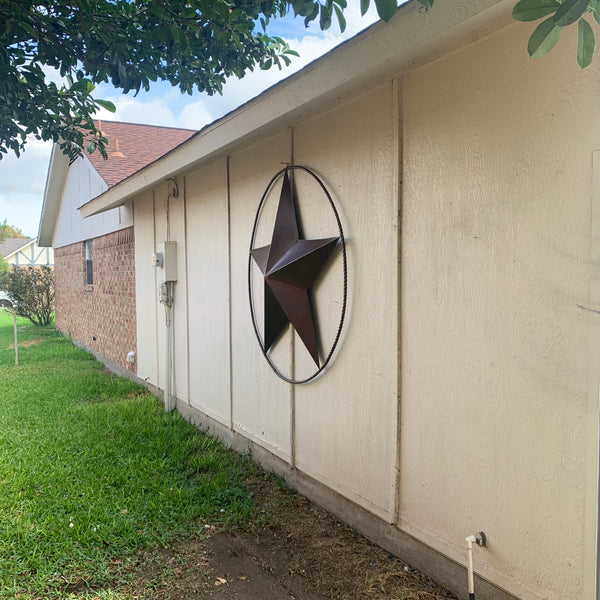 LONE STAR 60" BARN STAR METAL RUSTIC  BRONZE VINTAGE COPPER WALL ART WESTERN HOME DECOR HANDMADE NEW EH10524