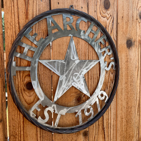 ARCHER STYLE YOUR CUSTOM NAME LASERCUT METAL SIGN WESTERN HOME DECOR HANDMADE ART