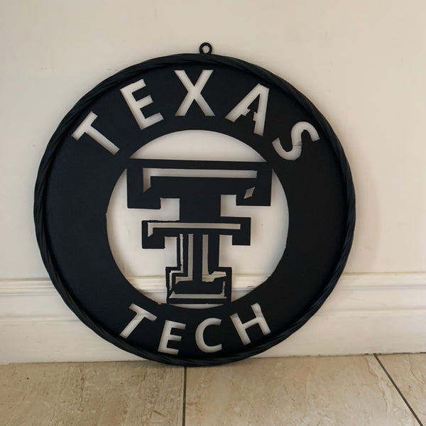 12",18",24",32",36" TEXAS TECH RUSTIC BLACK CUSTOM METAL VINTAGE CRAFT TEAM SIGN HANDMADE TO ORDER