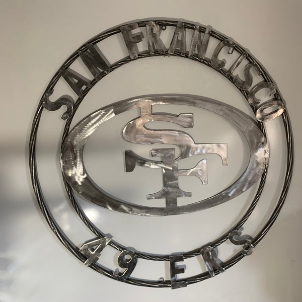 36" SAN FRANCISCO 49ERS CUSTOM RAW METAL VINTAGE CRAFT TEAM SIGN HAND MADE IN USA
