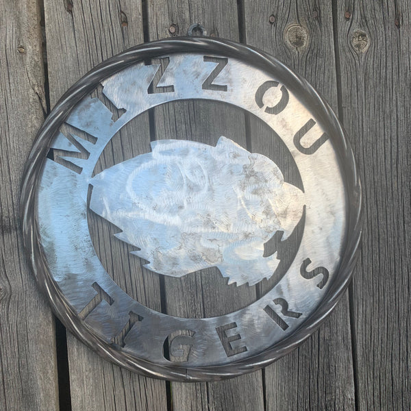 12", 18", 24", 32" MIZZOU TIGERS MISSOURI CUSTOM RAW METAL VINTAGE CRAFT TEAM SIGN HANDMADE