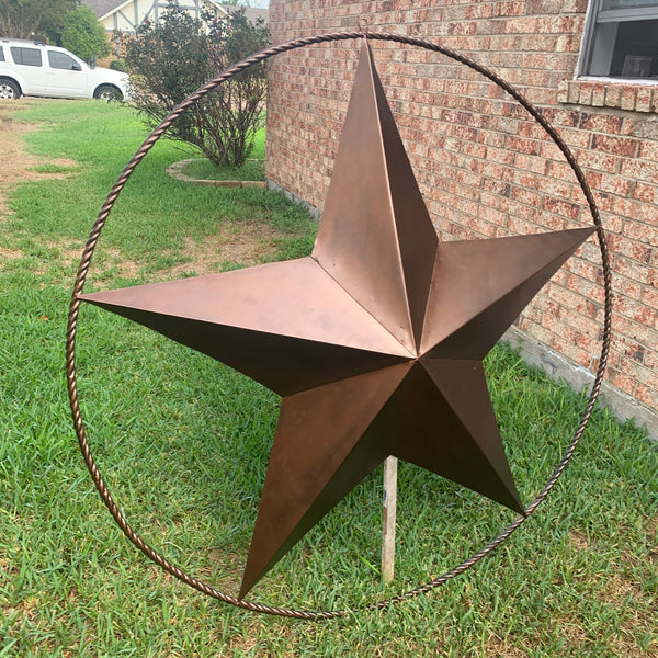LONE STAR 60" BARN STAR METAL RUSTIC  BRONZE VINTAGE COPPER WALL ART WESTERN HOME DECOR HANDMADE NEW EH10524