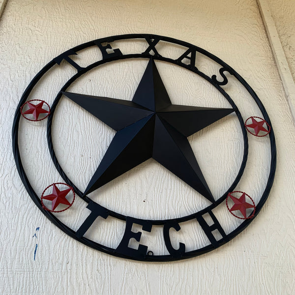 TEXAS TECH BARN STAR METAL LONESTAR CUSTOM VINTAGE METAL TEAM CRAFT ART WESTERN HOME DECOR SIZE:24",32",36",40",50"