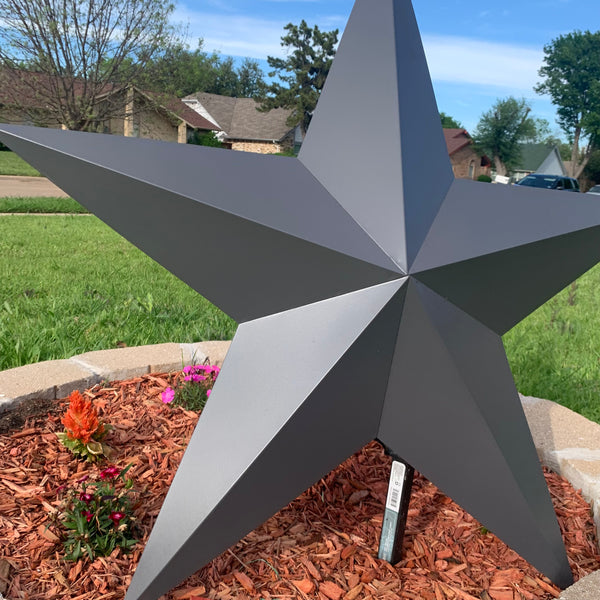 GUN METAL GREY STAR BARN STAR NO RING DAVID STAR 5 POINT WESTERN HOME DECOR HAND PAINTED